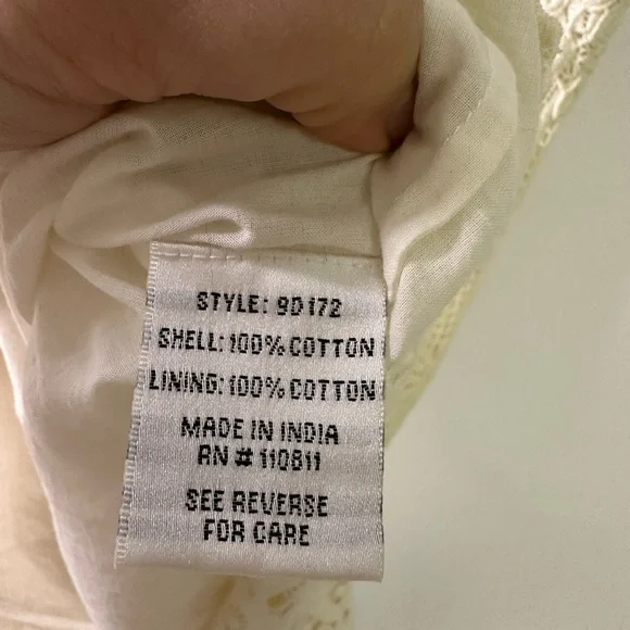 Yoana Baraschi Crochet Off‎ White Cream Lined Sleeveless Dress sz 4 - Picture 8 of 12